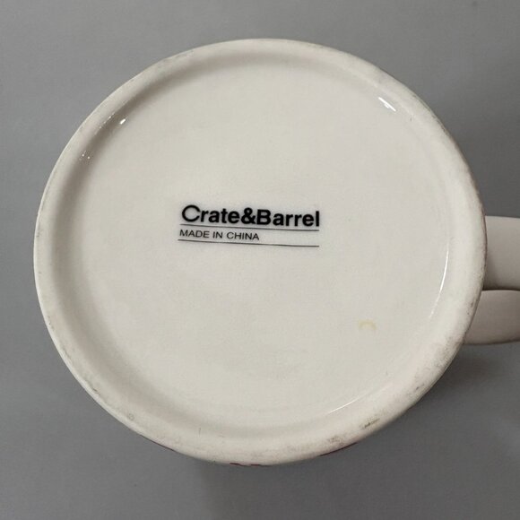 Crate & Barrel Red White Candy Cane Striped 16 oz Mug Peppermint Twist - Picture 6 of 6